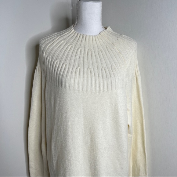 Anthropologie Ivory Ribbed Sweater XL NWT - Picture 3 of 11